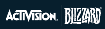 Activision Blizzard logo and latest earnings report.