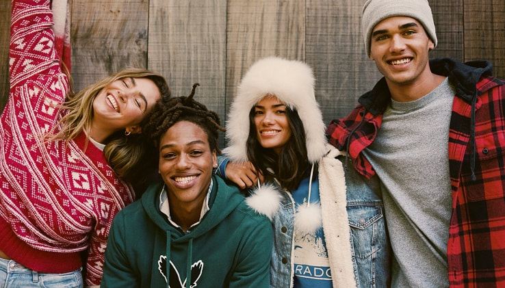  A group of teenagers dressed in American Eagle Outfitters clothing