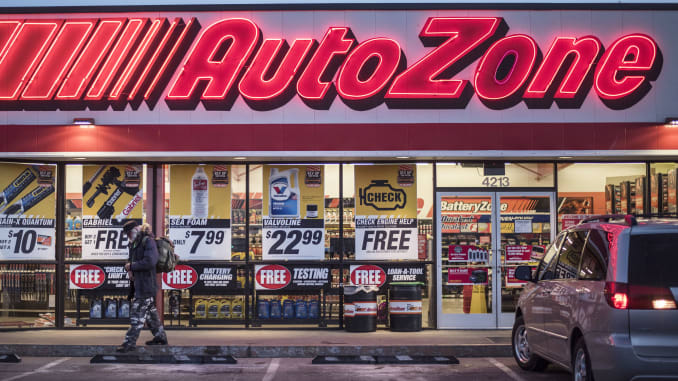 Autozone store front at night