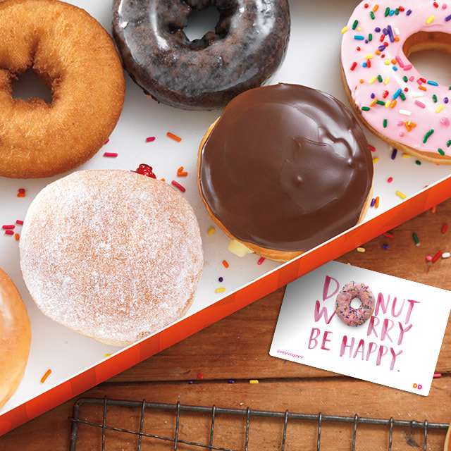 A variety of donuts from Dunkin' Donuts