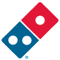 Domino's pizza logo and their latest earnings report.
