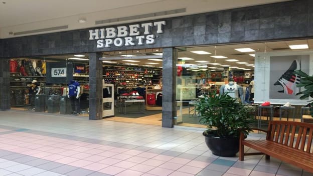 Hibbett Sports entrance inside a mall