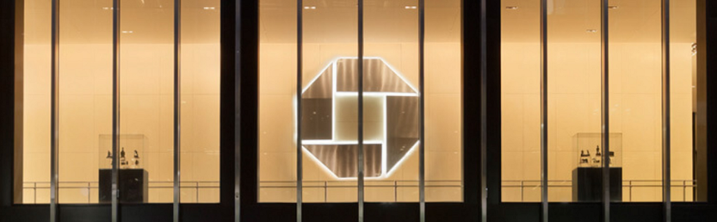 JP Morgan Chase logo inside of their offices