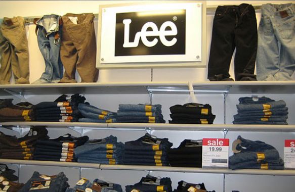 Lee denim display in a store