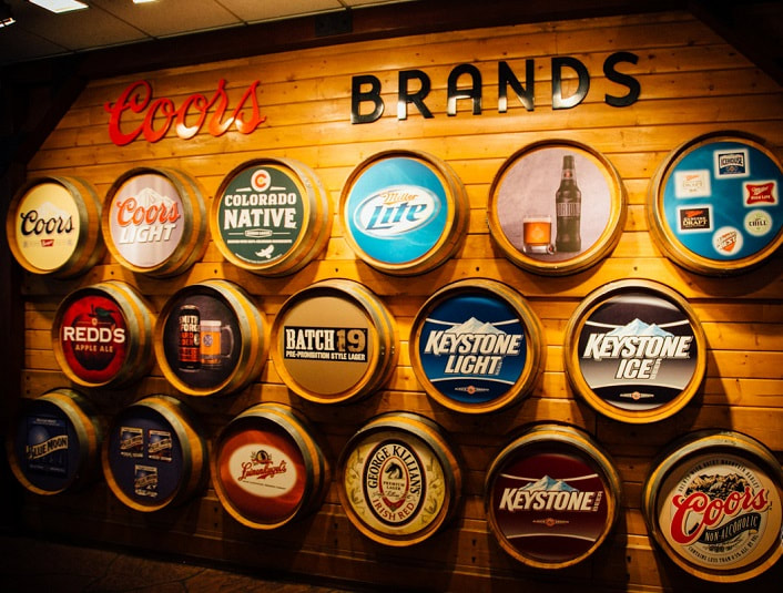 Molson Coors Brands as taken from inside their brewery which offers tours