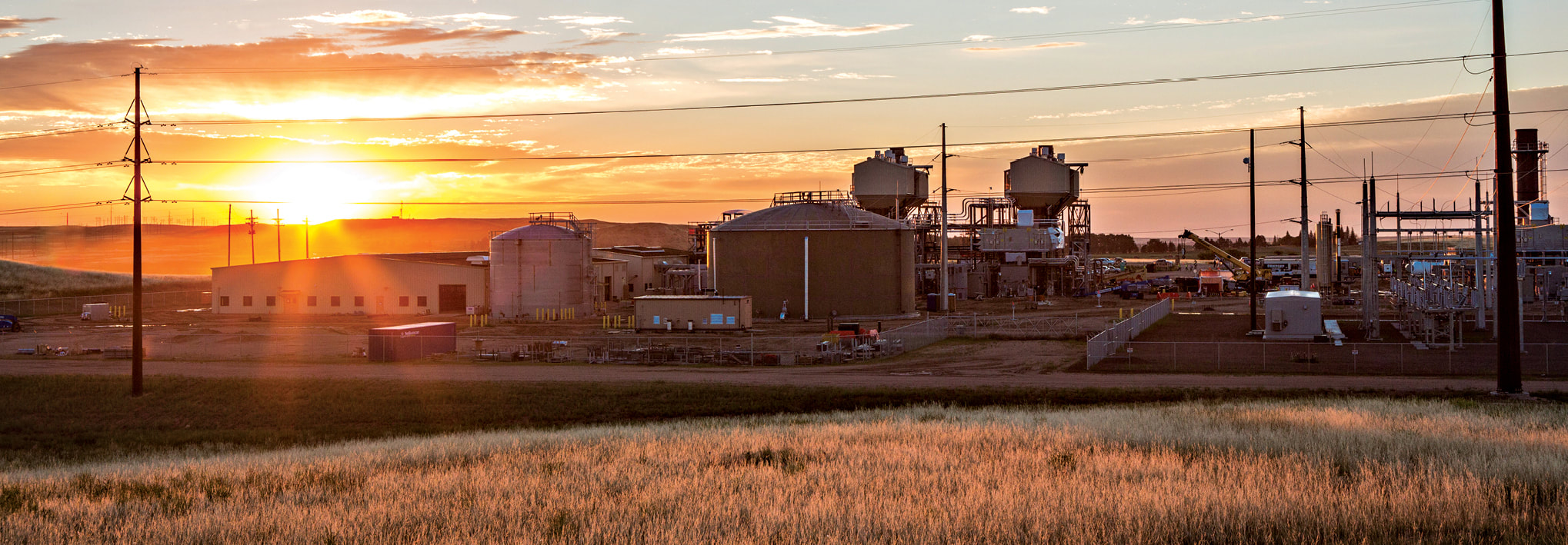 Black Hills Corporation plant at sunset