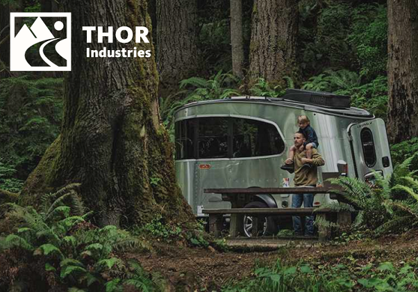 Thor Industries recreational vehicle in the woods